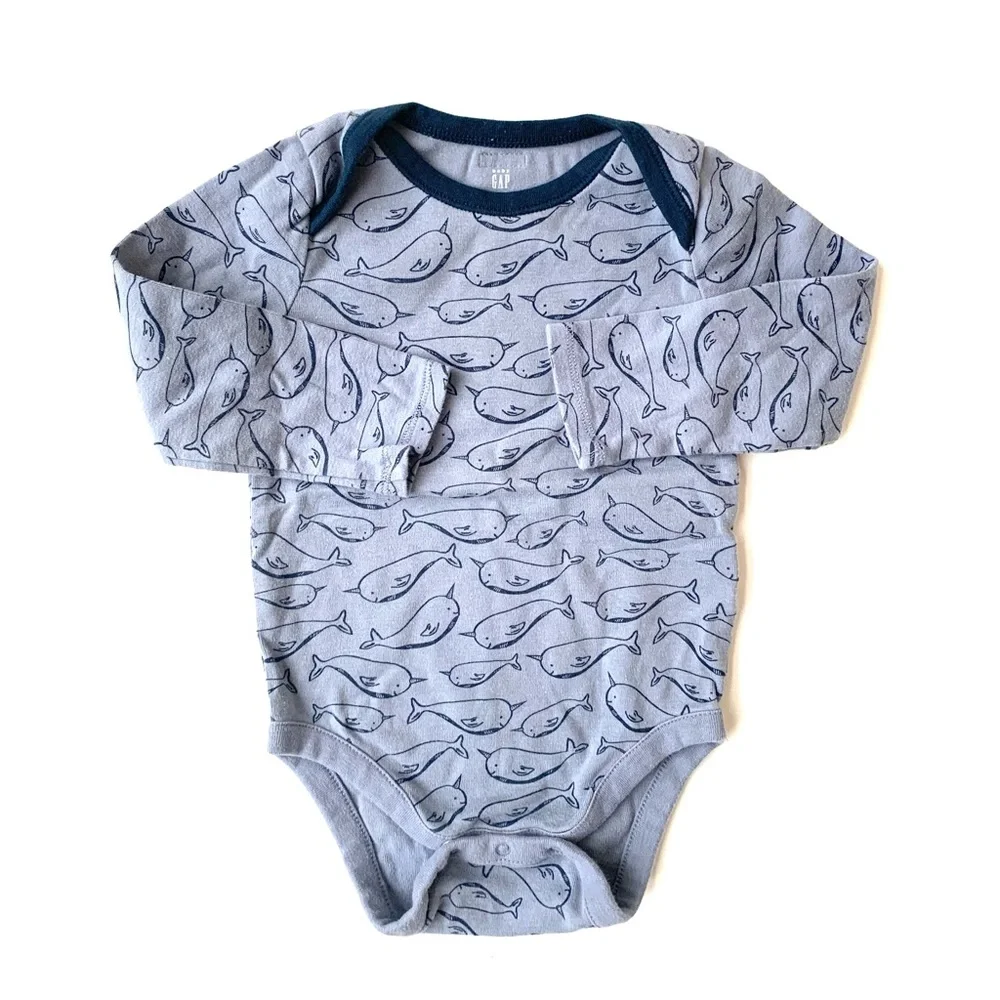 GAP Baby Long Sleeve Narwal Onesie